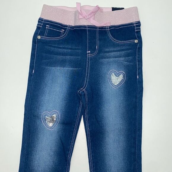 🔥BEAUTEES GIRLS JEANS KIDS SIZE 5 pull on New - Picture 2 of 4
